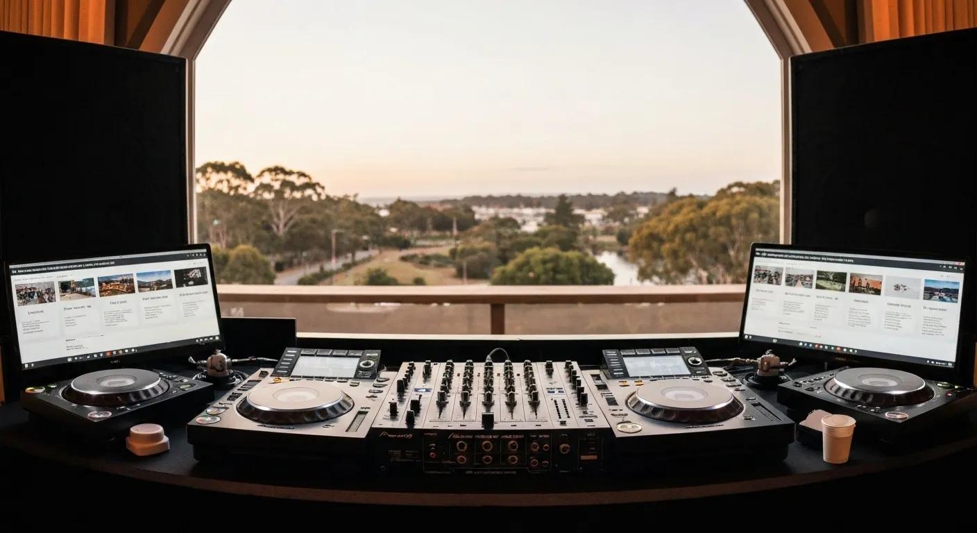 Display of wedding DJ equipment showcasing bespoke package options for Sutherland Shire weddings