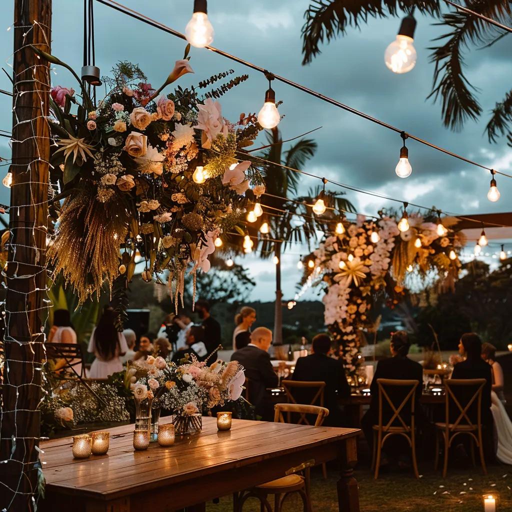 Wedding DJ setting up for an elegant outdoor ceremony in Kiama, adorned with beautiful decorations