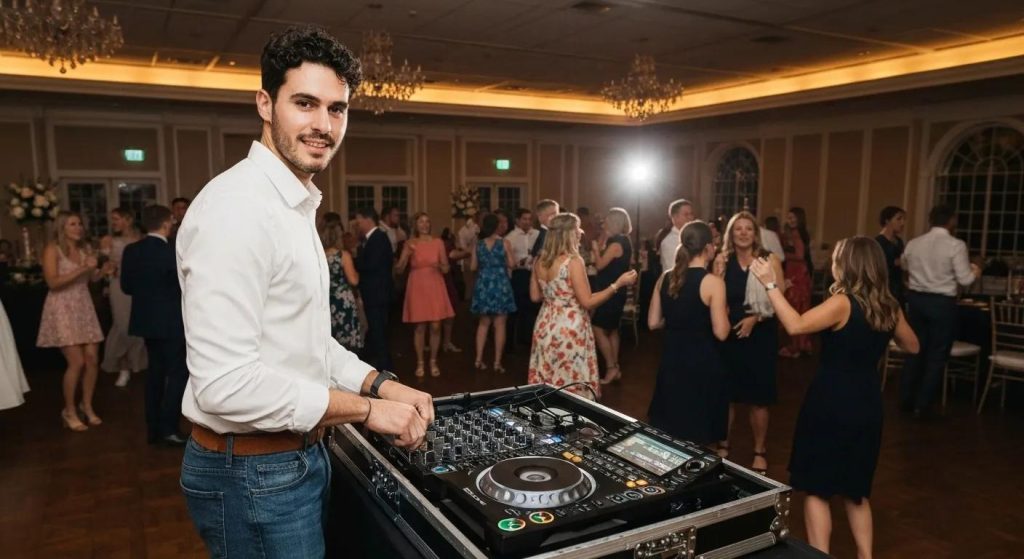Wedding DJ creating a lively atmosphere at a Bowral wedding reception