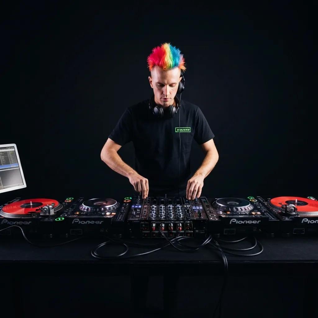 Wedding DJ performing at a lively Sydney wedding, showcasing vibrant atmosphere and professional equipment