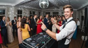 Wedding DJ energising guests at a vibrant reception in Surry Hills