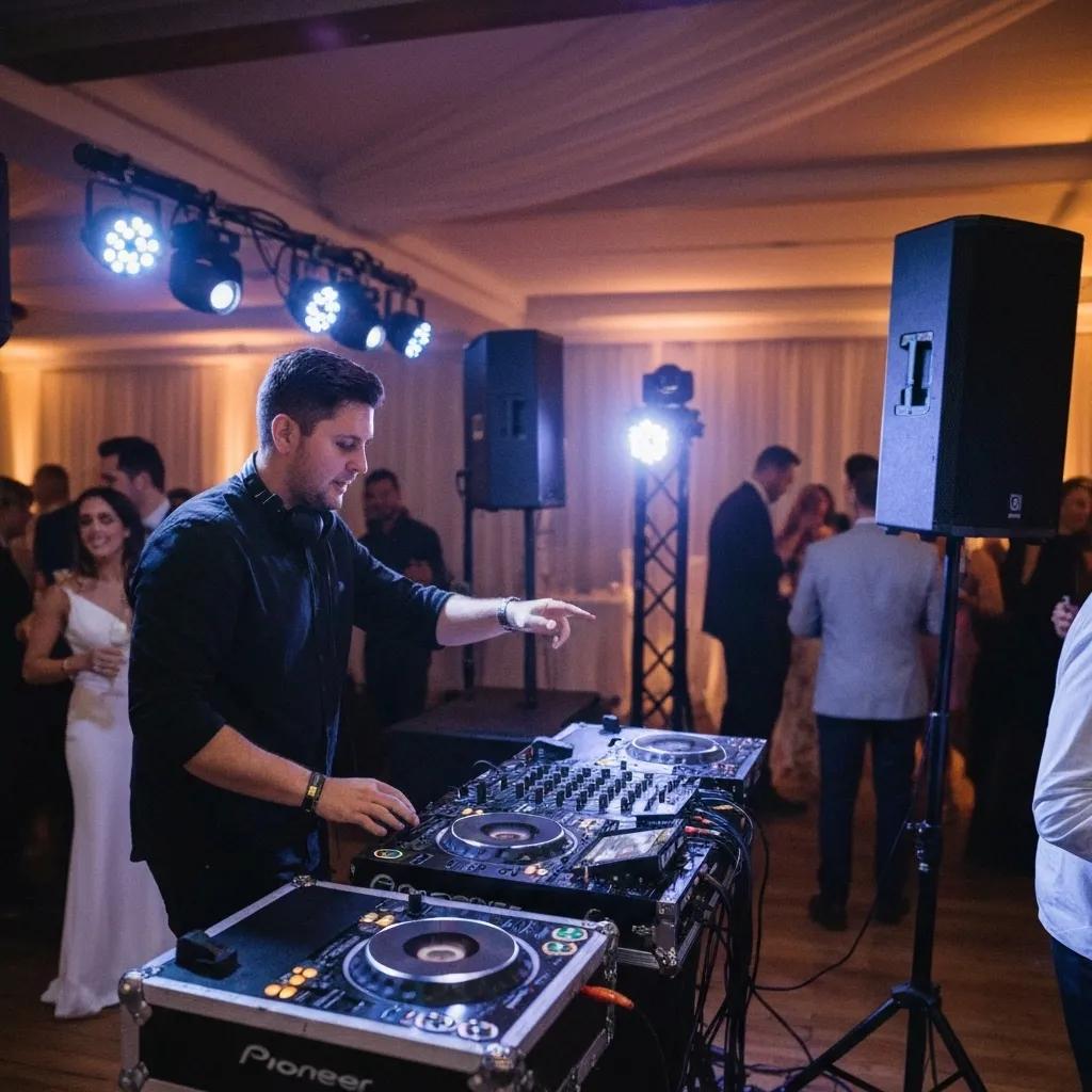 Professional DJ performing at a lively event in the Macarthur Region, showcasing vibrant atmosphere and quality equipment